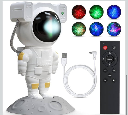 Astronaut Galaxy Projector Night Light – Remote Control Star Nebula Lamp for Bedroom, Kids & Adults – 360° Rotation, Timer, Space Decor Gift for Home, Party & Gaming Room (Corded Electric)
