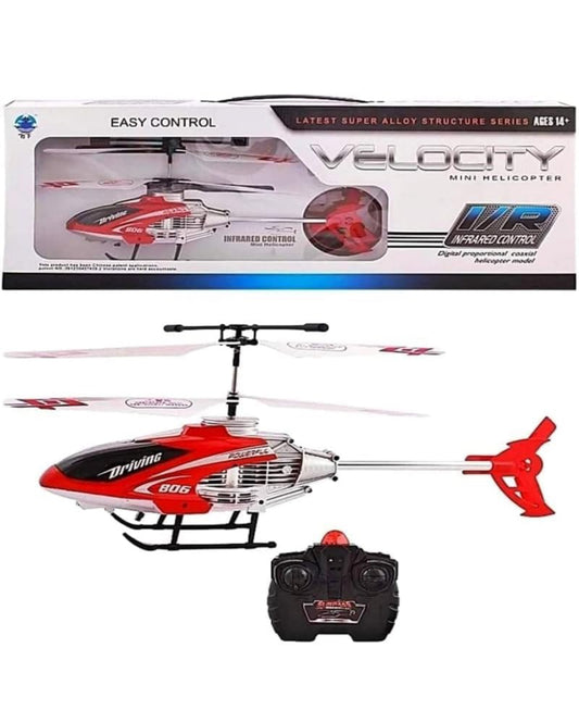 Remote Control Velocity Flying Helicopter with Unbreakable Blades, Infrared Sensors & Light, 2D/2.5D Transmitter Chargeable Helicopter Toy