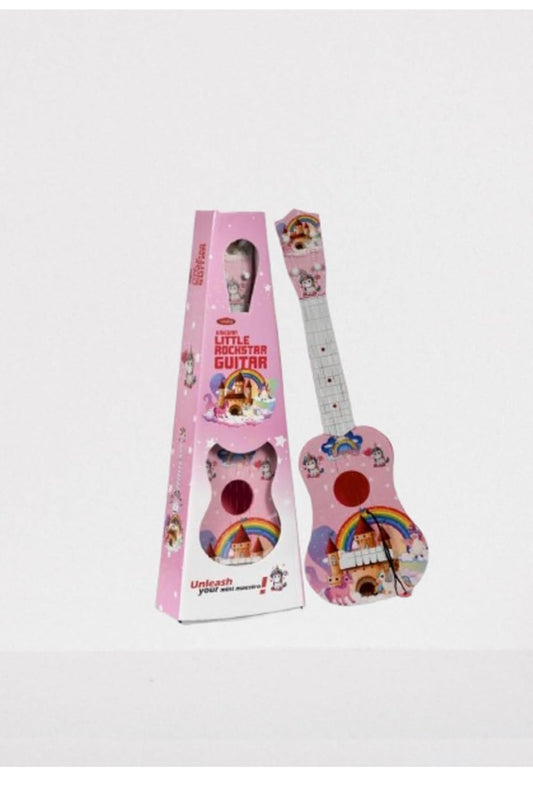 Little Rockstar Guitar for Kids – Beginner-Friendly Toy Guitar with Realistic Strings, Lights, and Sounds – Fun Music Learning for Boys & Girls Ages 3-8 (Color Depends on Stock)