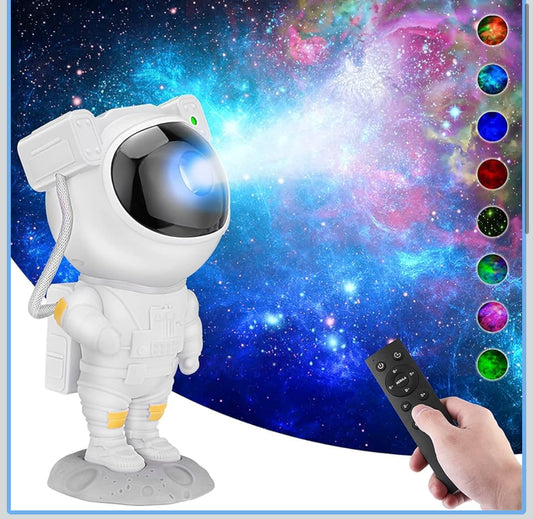 Astronaut Galaxy Projector Night Light – Remote Control Star Nebula Lamp for Bedroom, Kids & Adults – 360° Rotation, Timer, Space Decor Gift for Home, Party & Gaming Room (Corded Electric)