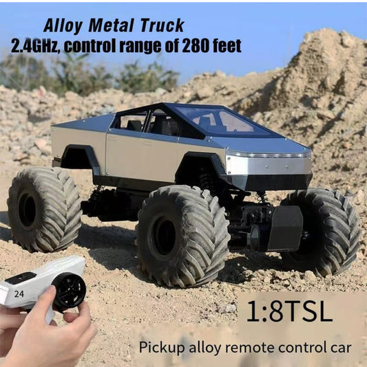 Big Remote Control Car Electric Pickup Truck High Speed RC Cars Alloy Body 1:12 Metal Car 2.4 GHz 25KPH -4WD All Terrain RTR Aluminum Shock Climbing 25° Angles Sound&Light Effect Truck