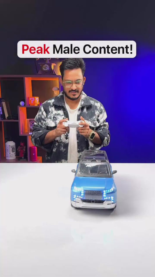 1:12 Scale Rechargeable Moka U8 Remote Control Drift Car with EV Power Charge Station | Auto Park, Light & Music | (Blue)